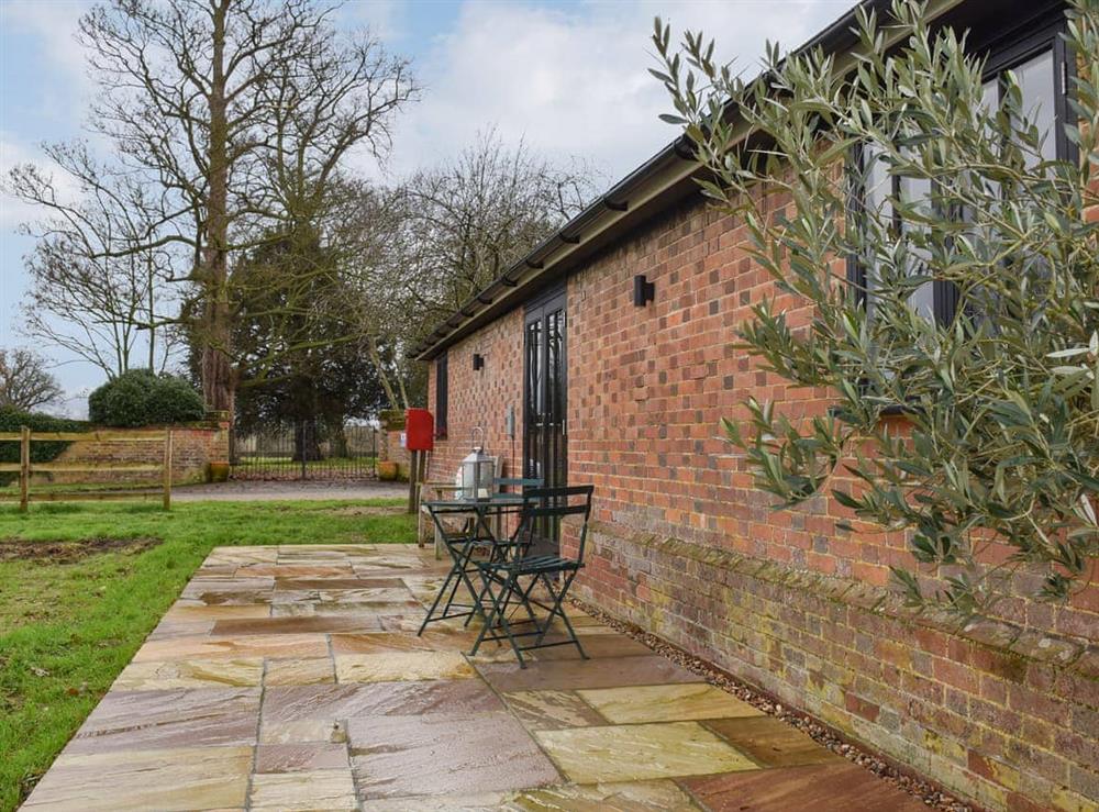 Outdoor area at Post Box Lodge in Shimpling, near Diss, Norfolk