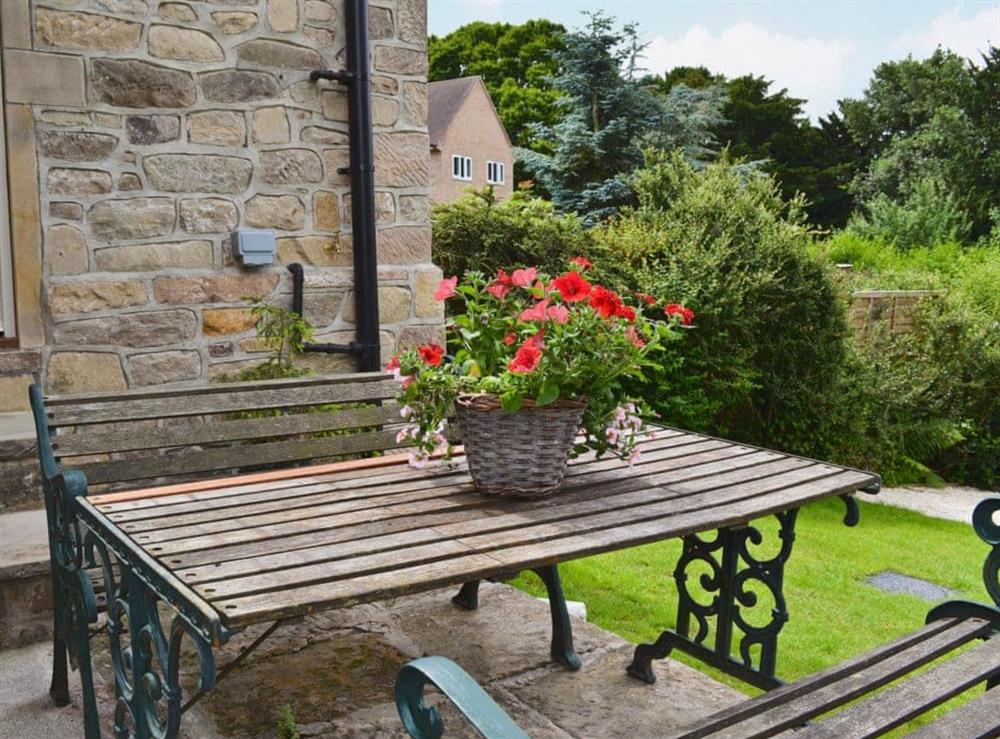 Sitting-out-area at Post Office Cottage in Lea, near Matlock, Derbyshire