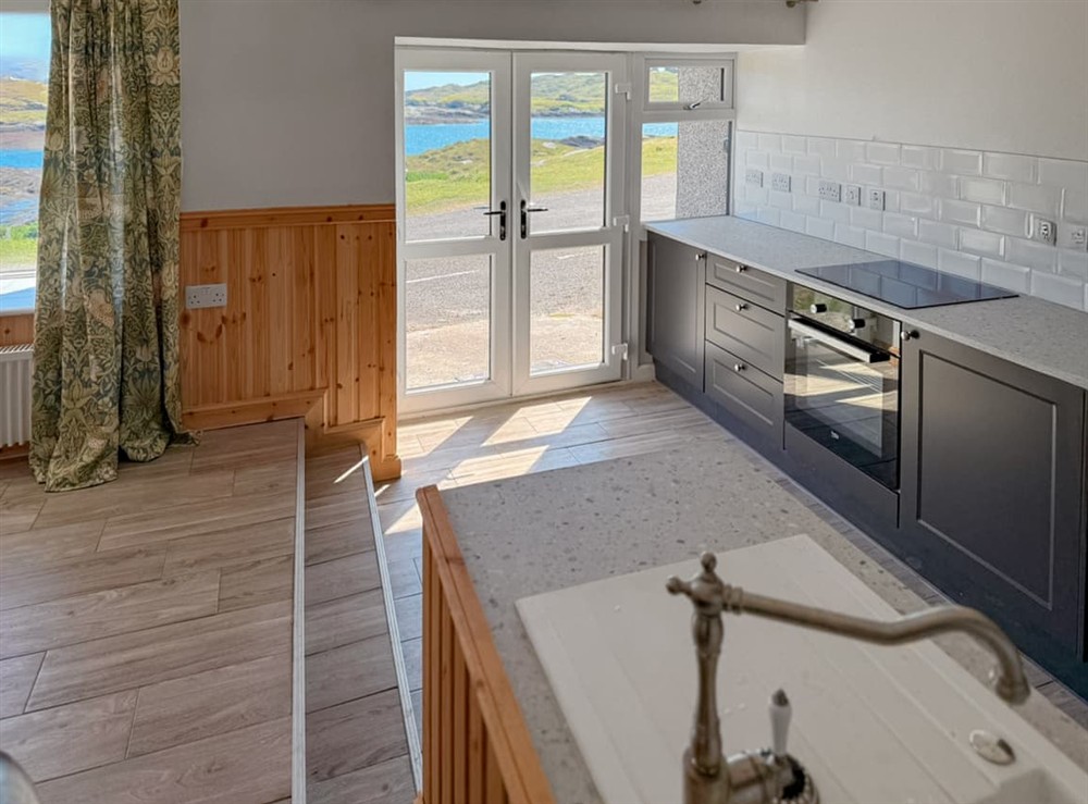 Kitchen area at Post Office Lodge in Finsbay, Isle Of Harris