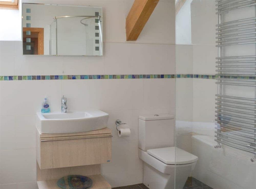 Bathroom with shower at Poulston House in Harbertonford, near Totnes, Devon
