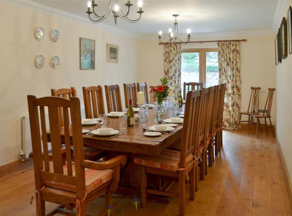 Dining room at Poulston House in Harbertonford, near Totnes, Devon