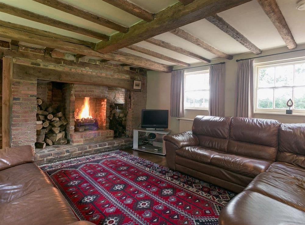 The living room at Pound Cottage in Kirdford, West Sussex