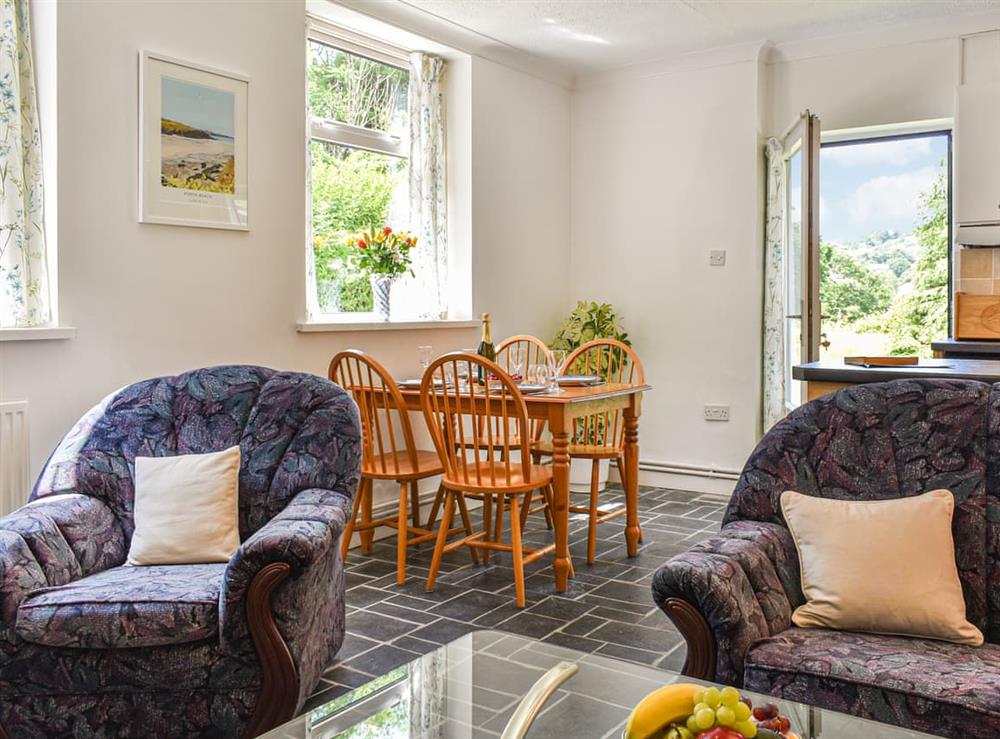 Open plan living space at Poundhouse in Lostwithiel, Cornwall