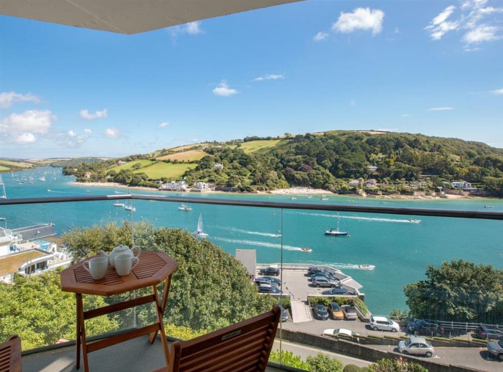 Fantastic views of the surrounding area from the  balcony at Poundstone Court 8 in Salcombe, Devon