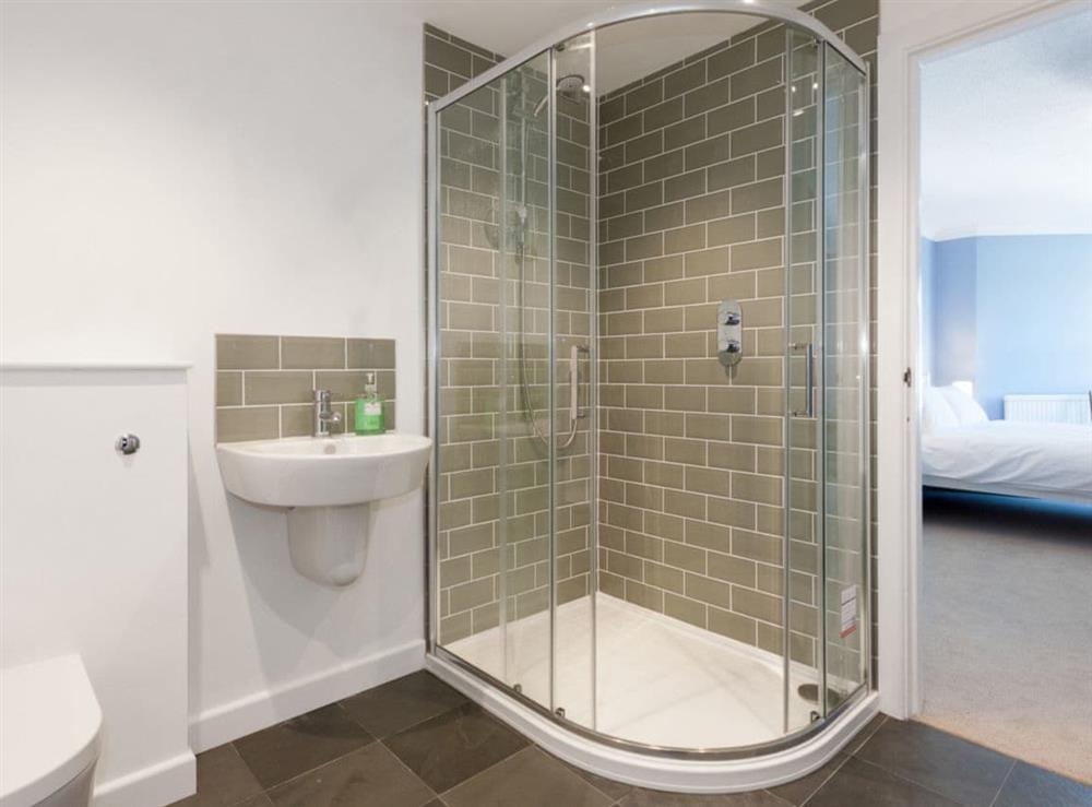 Ideal en-suite shower room at Poundstone Court 8 in Salcombe, Devon