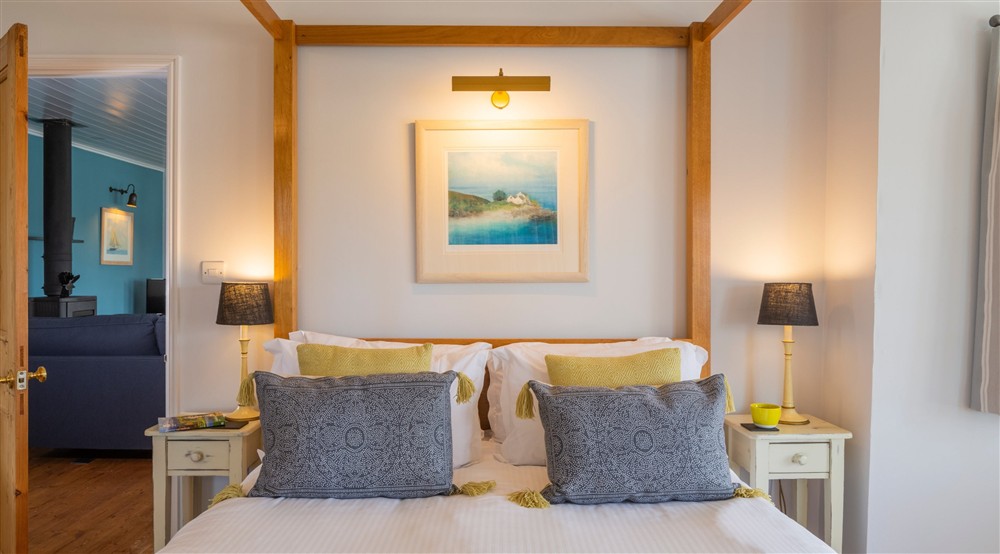 The four poster double bed at Powders in Helston, Cornwall