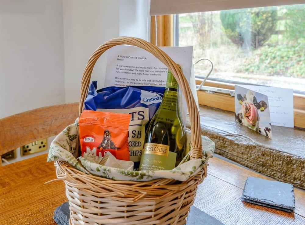 Welcome pack at Preston Mill Barn in Wensley, near Leyburn, North Yorkshire