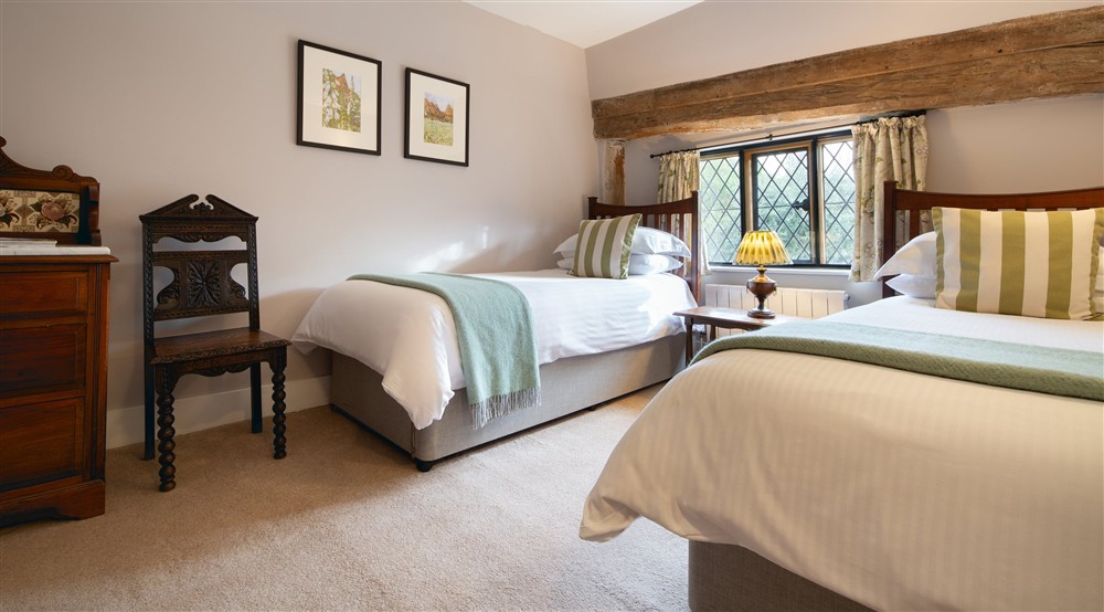The first twin bedroom at Priest's House in Cranbrook, Kent