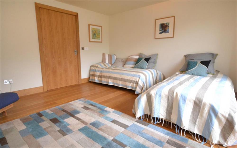 Bedroom 3 with twin beds at Primrose Bank in Hope Cove