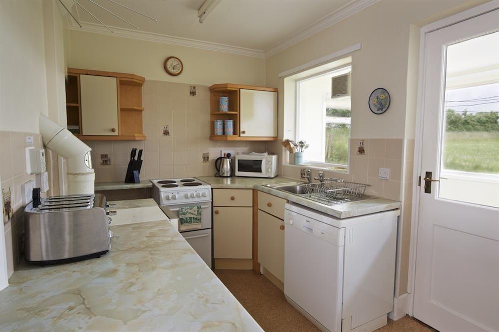 Small but well equipped kitchen at Primrose Cottage (Thurlestone) in Thurlestone, Nr Kingsbridge