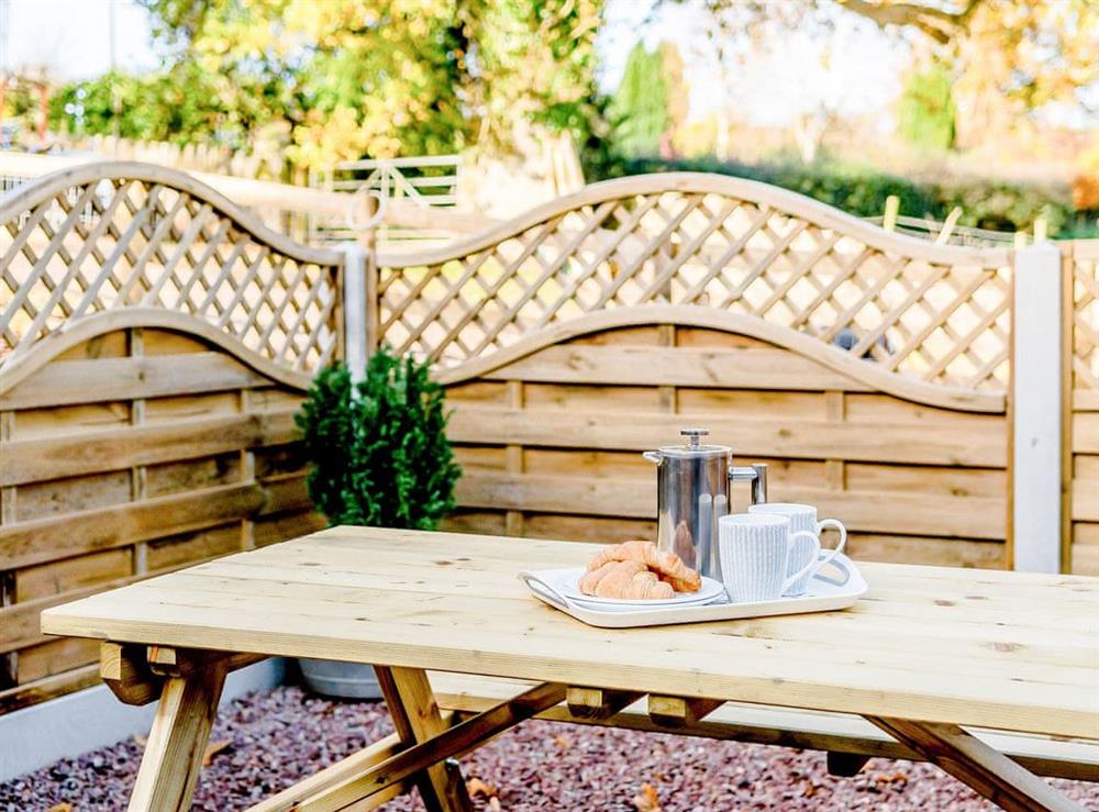 Outdoor eating area at Pipistrelle, 