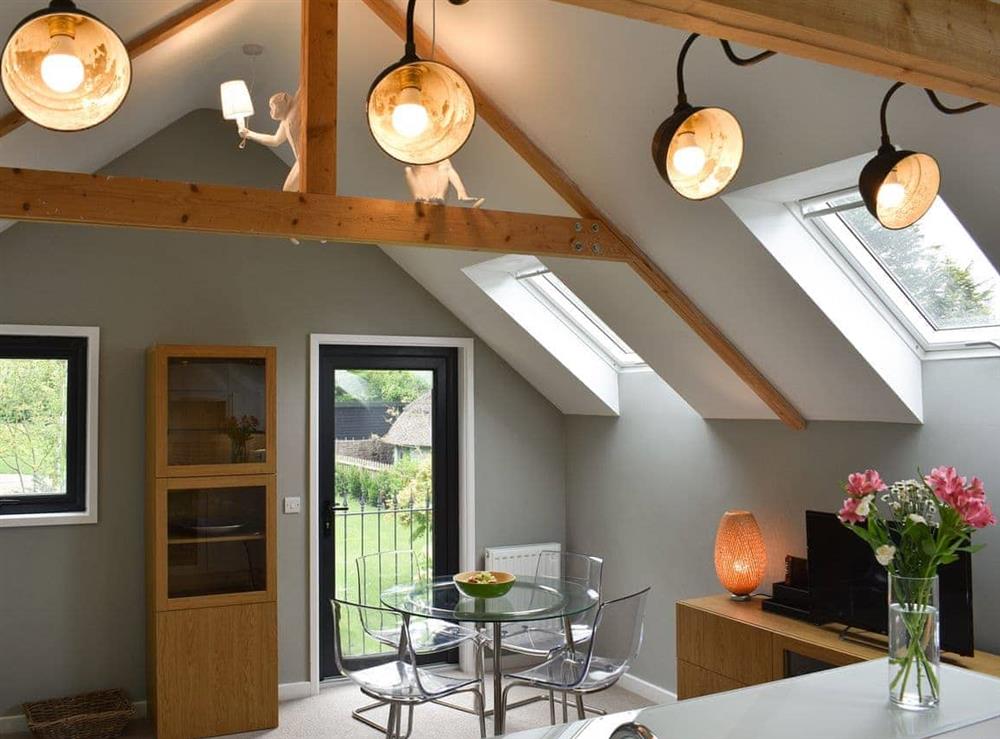 Open plan living space at Priory Barn in Freshwater, near Totland, Isle of Wight