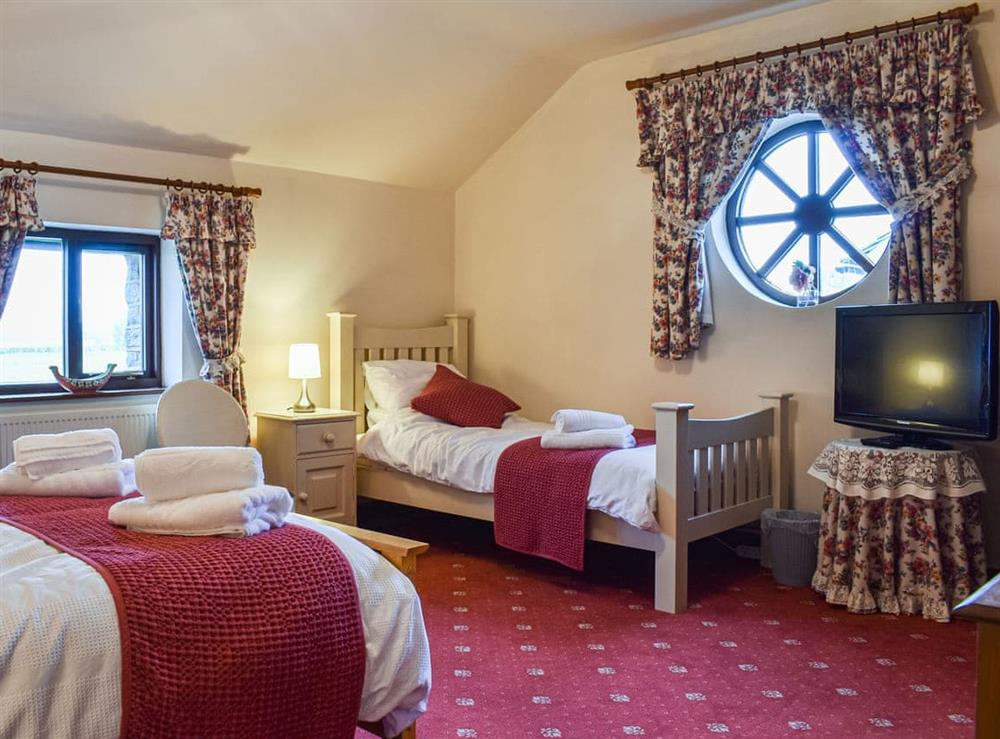 Twin bedroom at Priory Barn in Lathom, near Southport, Lancashire