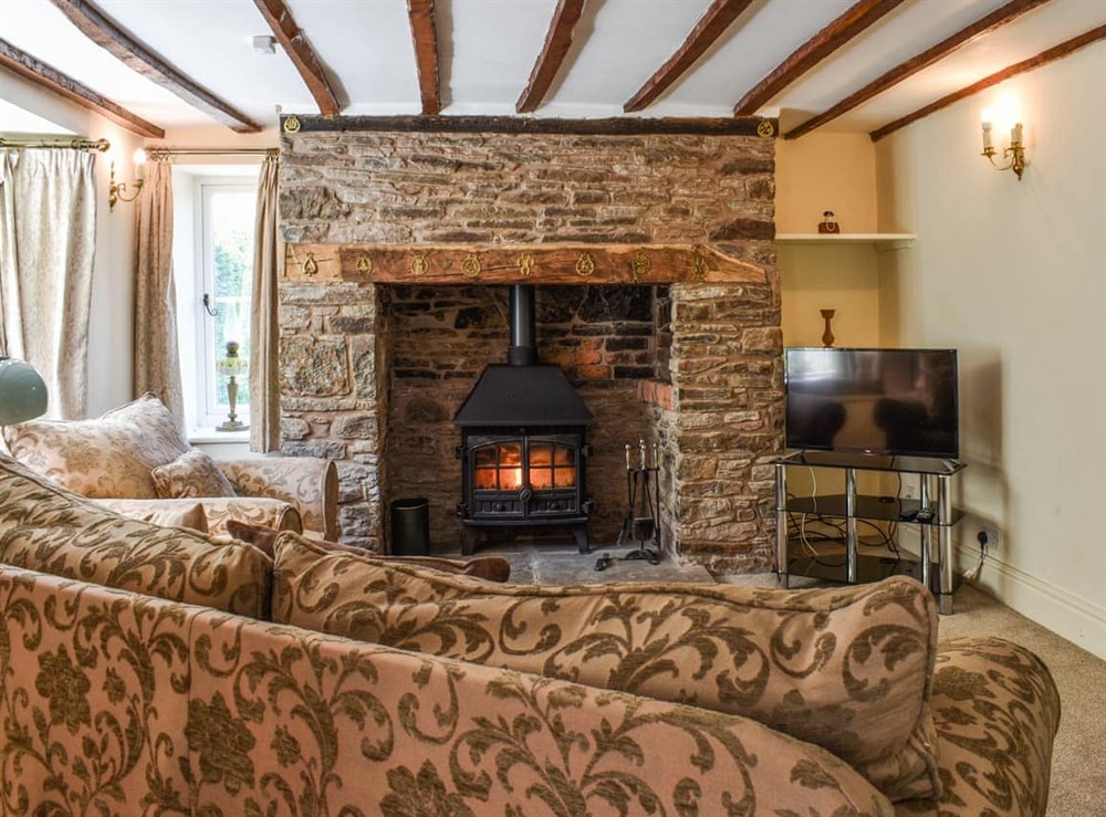 Living room at Priory Cottage in Clifford, near Hay-on-wye, Herefordshire