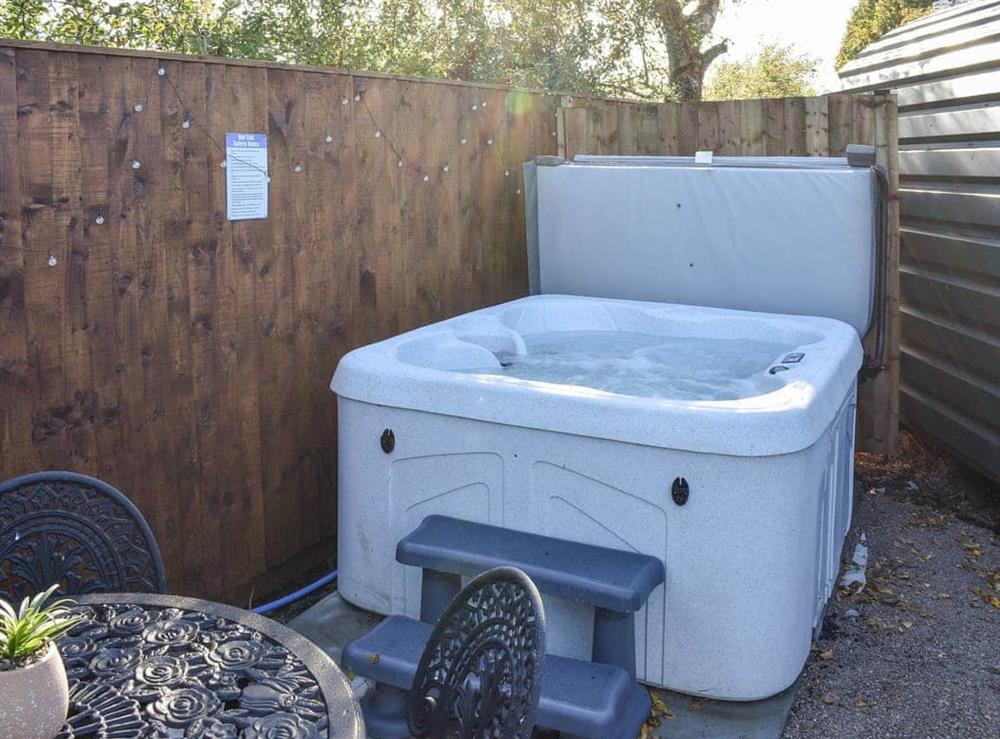 Hot tub at Privet Pod in Lathom, near Southport, Lancashire