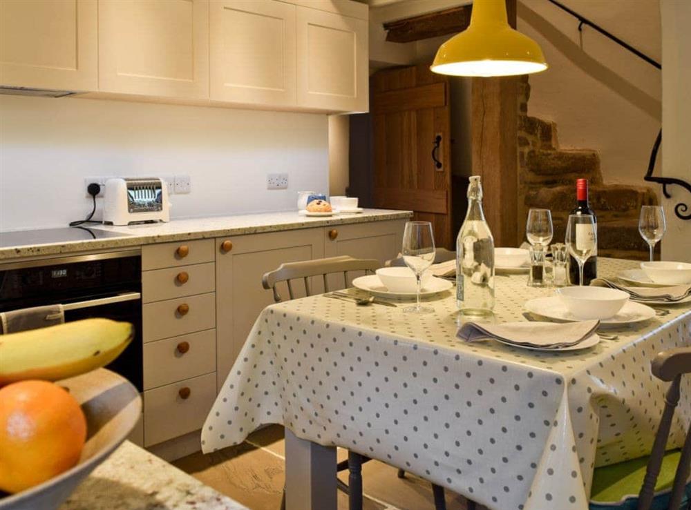 Kitchen with dining area at Prospect Cottage in Kettlewell, North Yorkshire