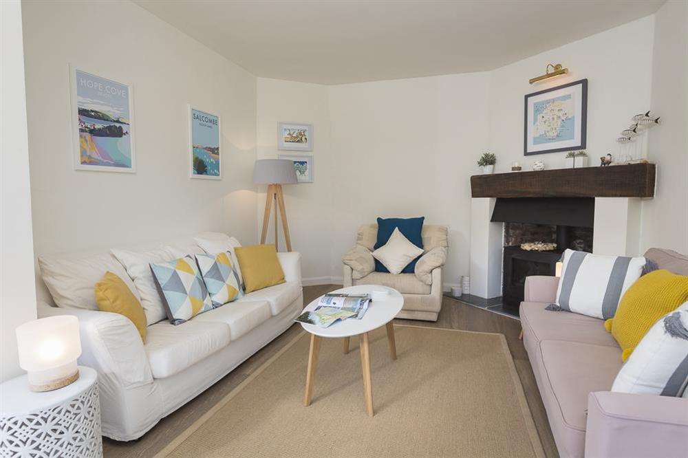 Cosy sitting room with feature gas fire at Prospects in , Salcombe