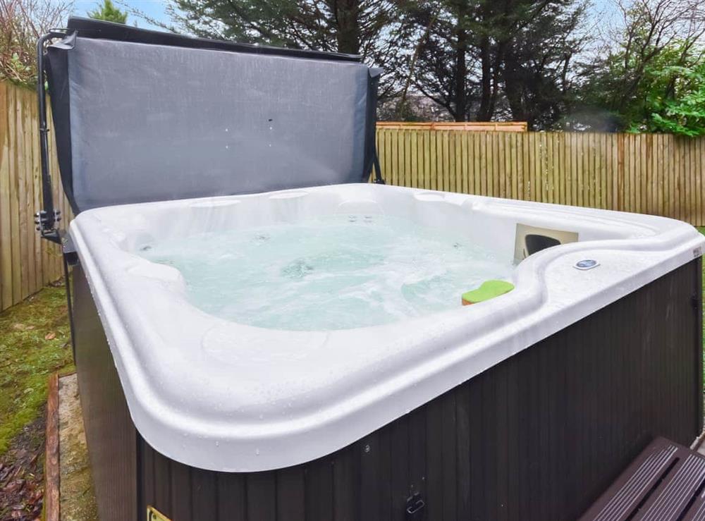 Hot tub at Ptarmigan Lodge in Balmaha, Lanarkshire