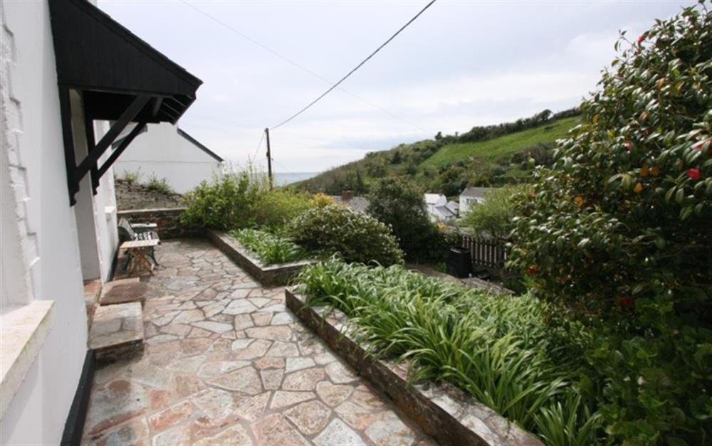 Lovely views from the front terrace at Puckey Hill in Portloe