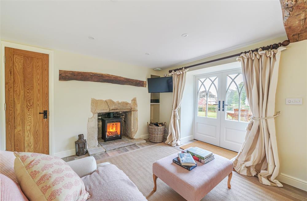 Relax in front of the wood burning stove at Puddle Cottage, Dorchester