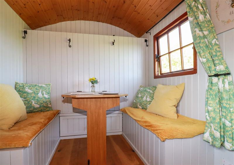 This is the living room at Puddle Duck Shepherds Hut, Maxworthy near Crackington Haven