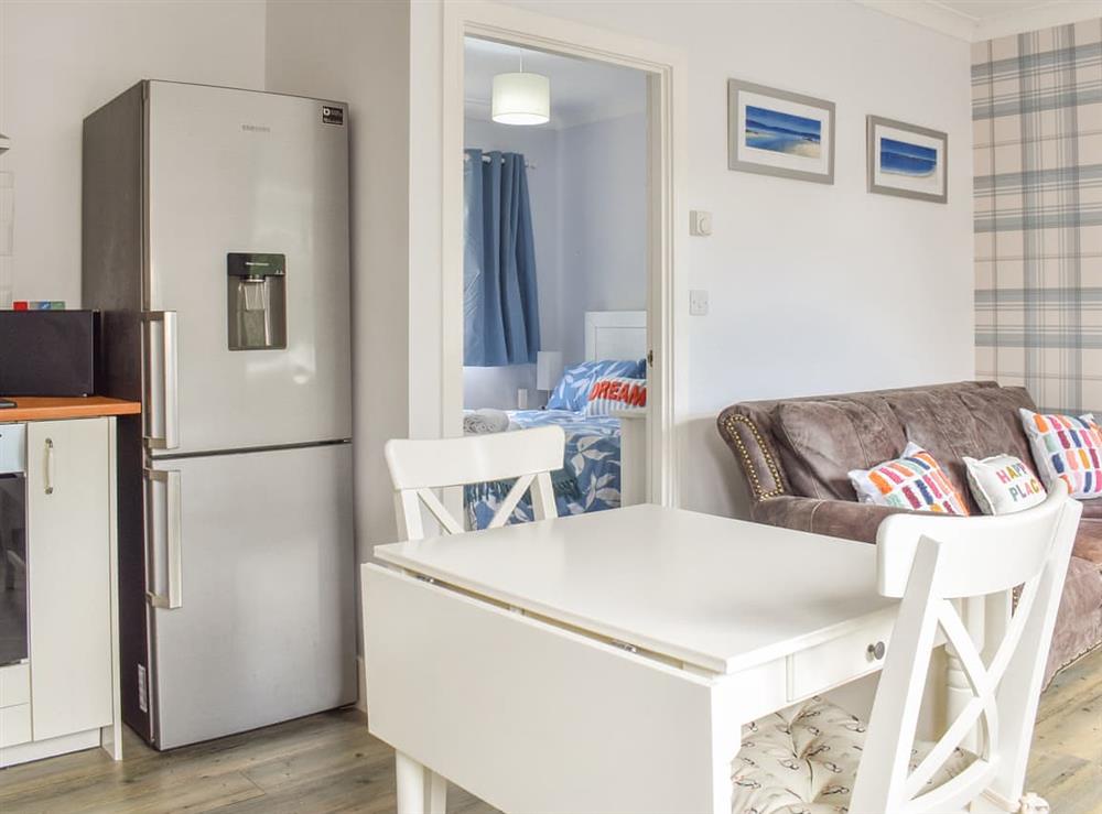Open plan living space at Puffin Cottage in Amble, Northumberland