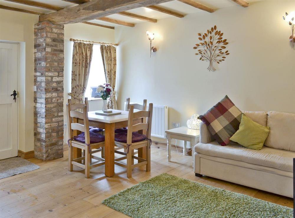 Open-plan living space at Puffin Cottage in Buckton, near Flamborough, North Humberside