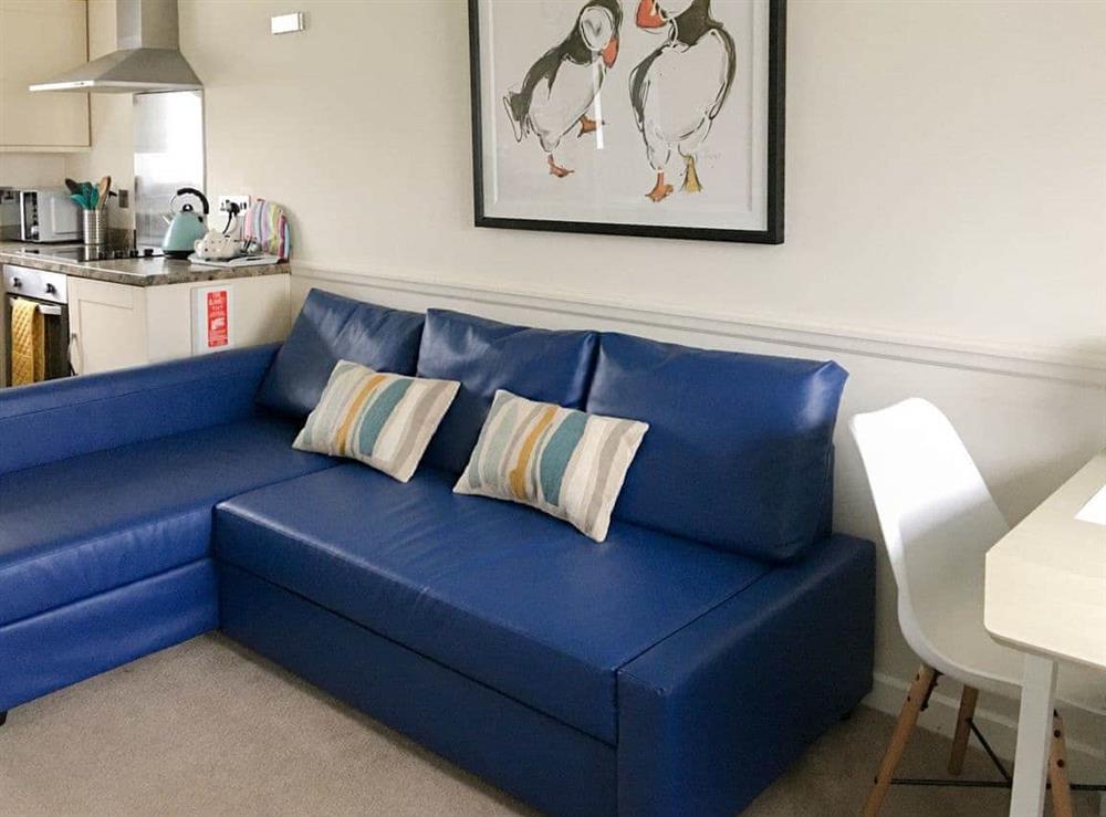 Convenient open-plan living area at Puffins in Port Isaac, Cornwall