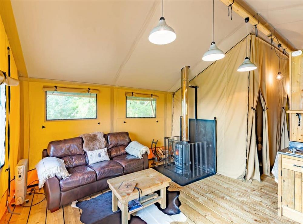 Living area at Pump House Lodge in Sweeney, near Oswestry, Shropshire