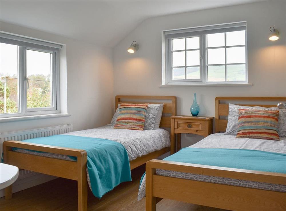 Comfy twin bedroom at Purbeck Apartment in Chideock, Dorset