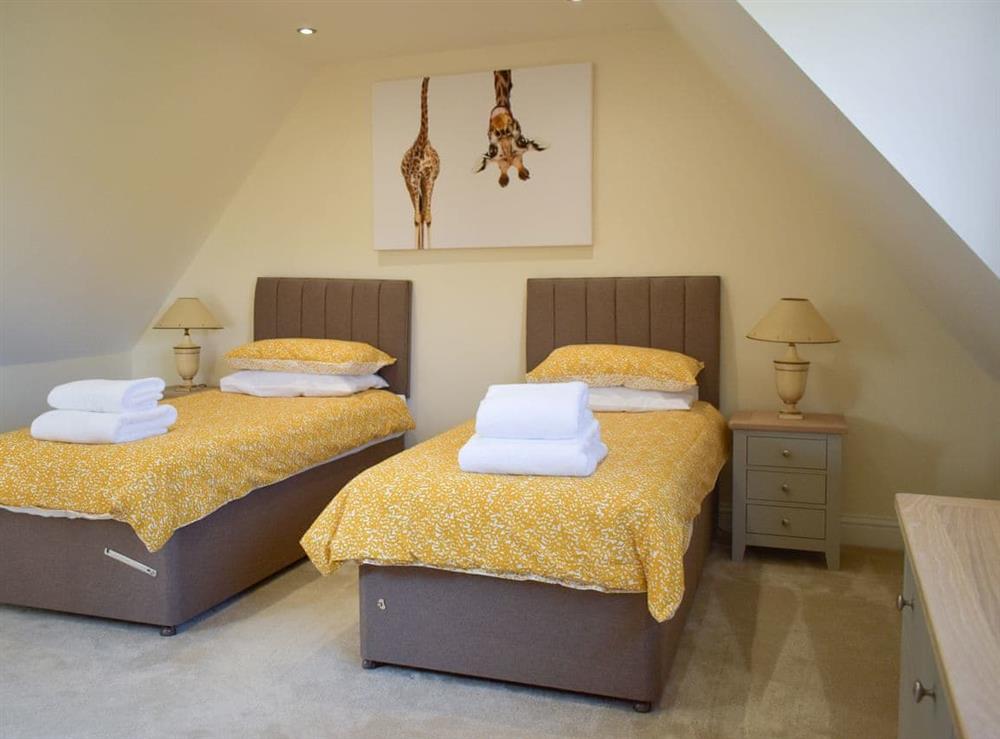 Twin bedroom at Puxton Lodge in Stodmarsh, near Canterbury, Kent