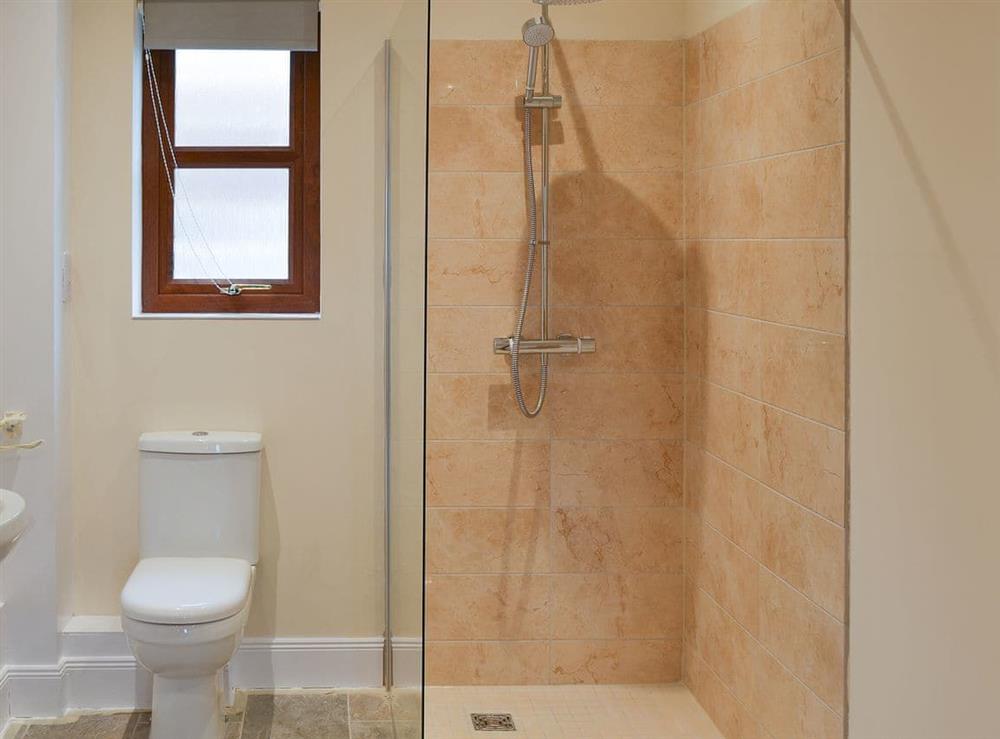 Shower room with cubicle at Quails Nest in Edlingham, near Alnwick, Northumberland