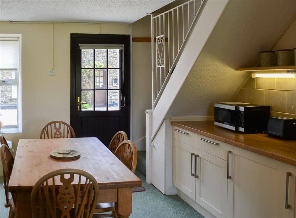 Delightful dining area in the kitchen at Quarrymans Cottage in Edmonton, near Wadebridge, Cornwall