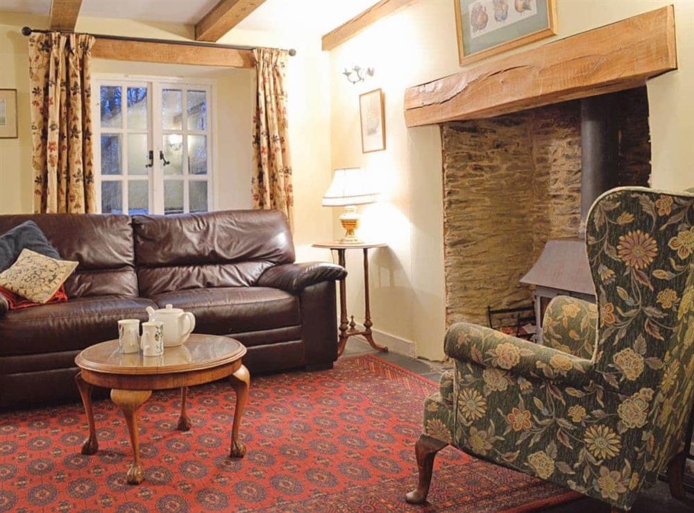 Living room at Quarrymans Cottage in Golberdon, Nr Callington, Cornwall., Great Britain