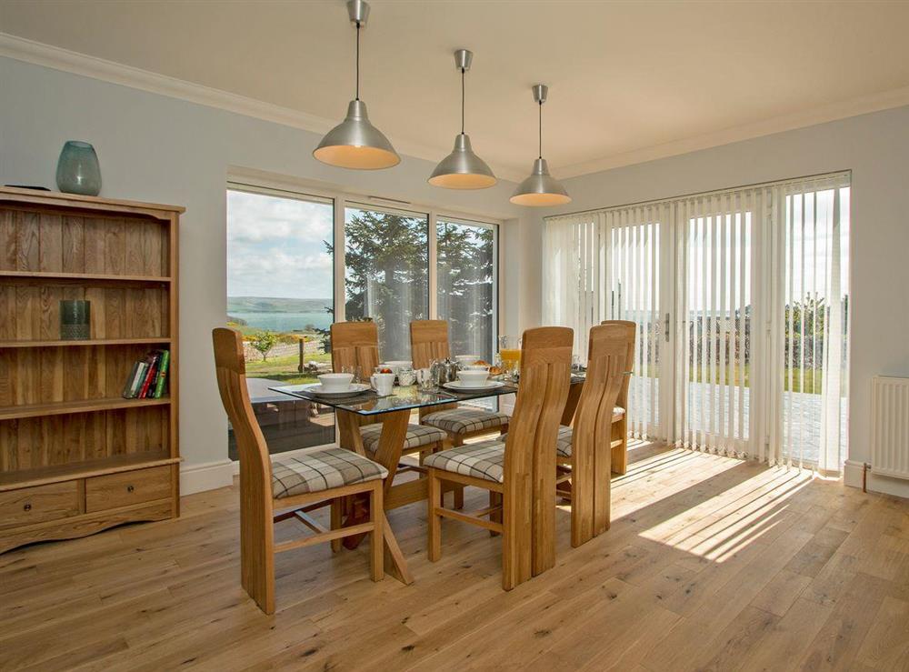 Appealing dining area with wonderful views (photo 3) at Quarter Acre House in Kirkcolm, near Stranraer, Dumfries and Galloway, Wigtownshire