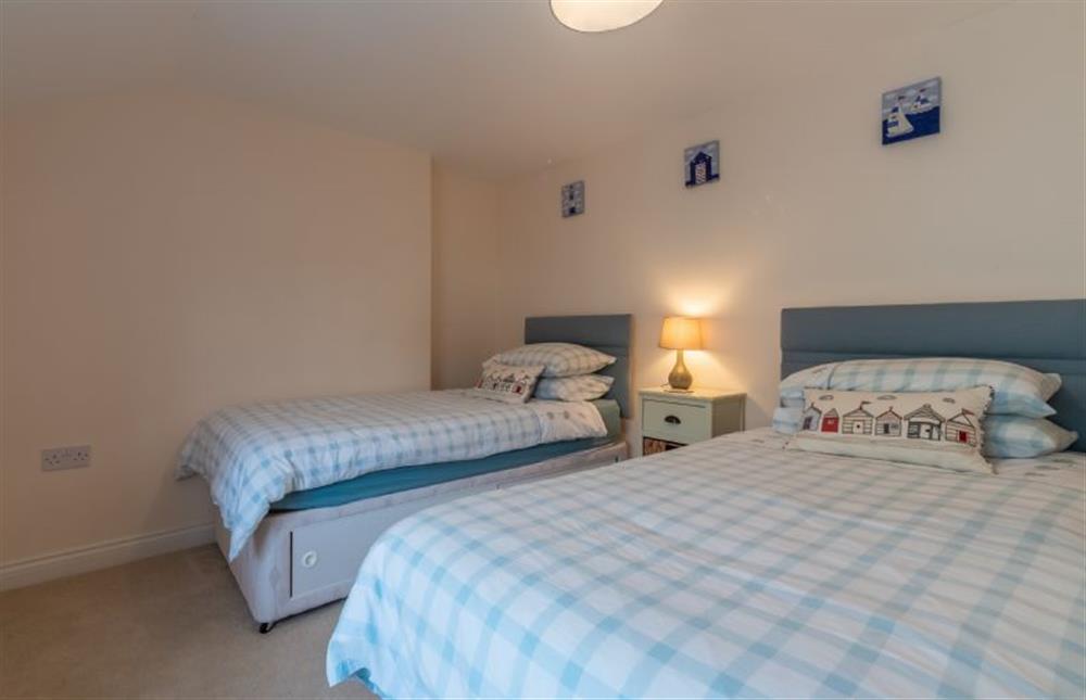 Bedroom three, full size twin beds at Quay Cottage, Wells-next-the-Sea