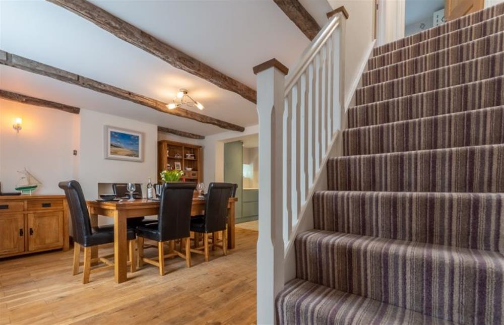 Stairs to the first floor at Quay Cottage, Wells-next-the-Sea