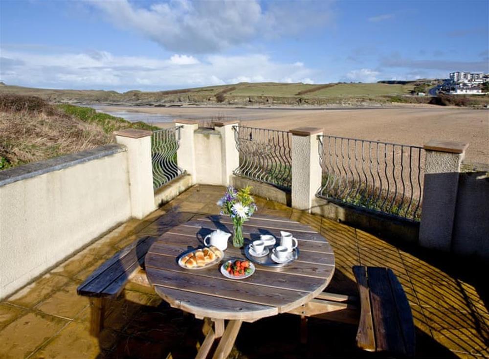 Patio at Quay House in Porth Beach, Newquay