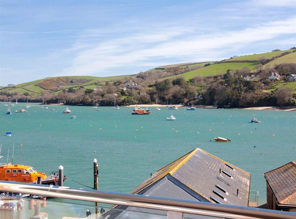 Decked balcony with outstanding Harbour views at Quays Cottage in Salcombe, Devon