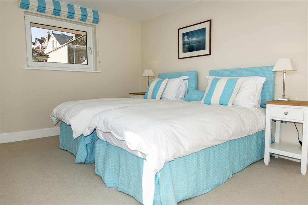 Double bedroom with two single beds and estuary views at Quayside in , Salcombe
