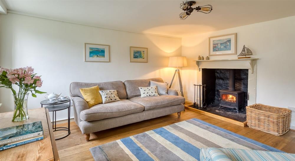 The sitting room at Quin Cottage in Port Quin, Cornwall