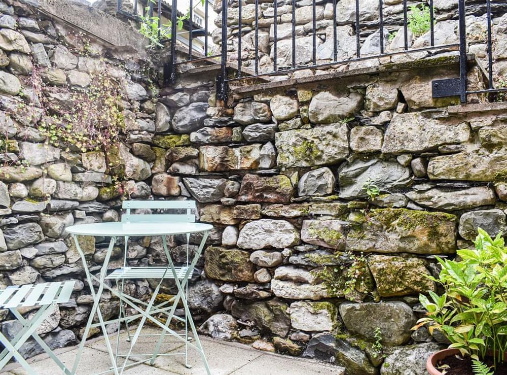 Sitting-out-area at Quince Cottage in Flookburgh, near Grange over Sands, , Cumbria