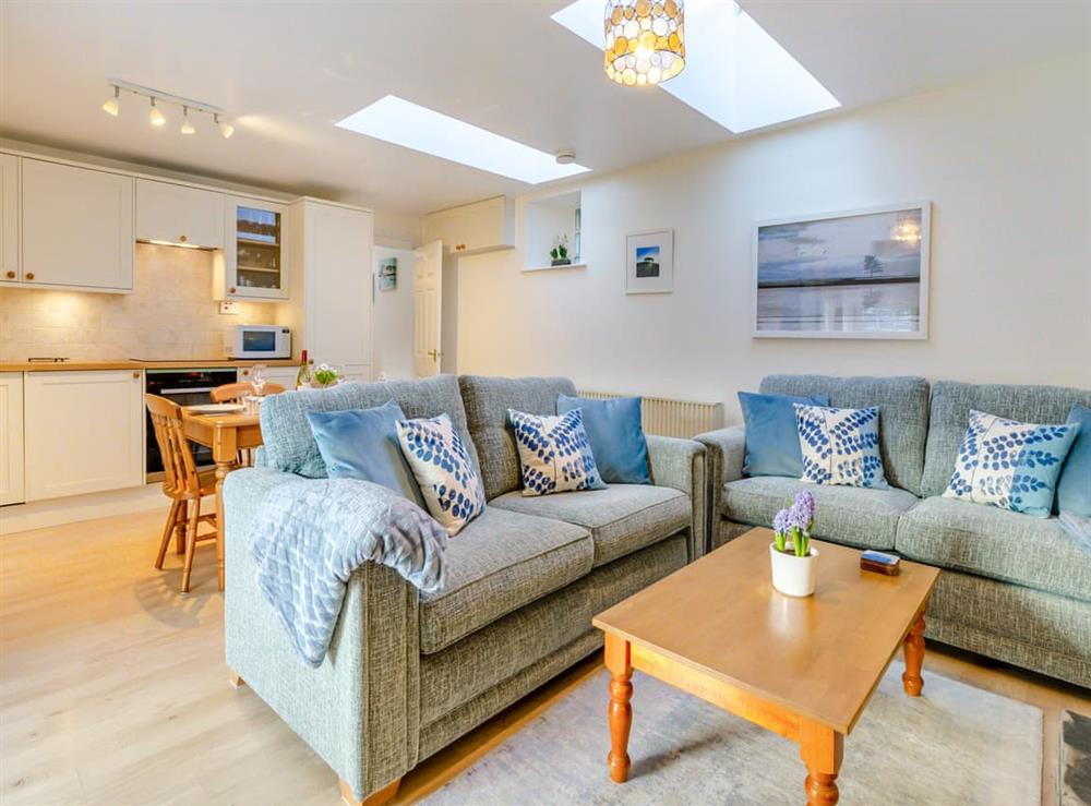 Open plan living space at Quince Cottage in Withiel, near Wadebridge, Cornwall