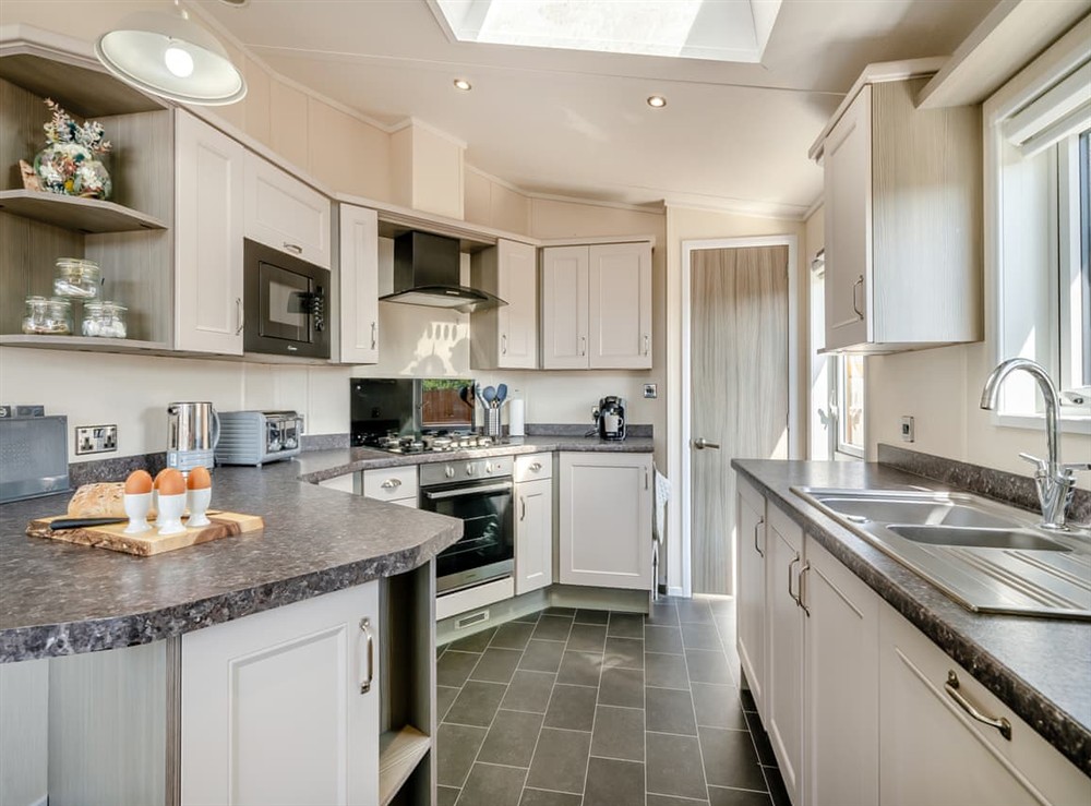 Kitchen area at Rabbit Hole in Cheddar, Somerset