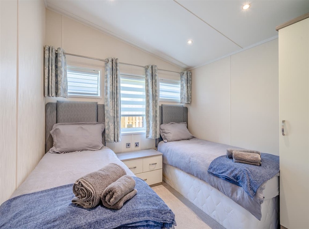 Twin bedroom at Rabbit Hole in Cheddar, Somerset