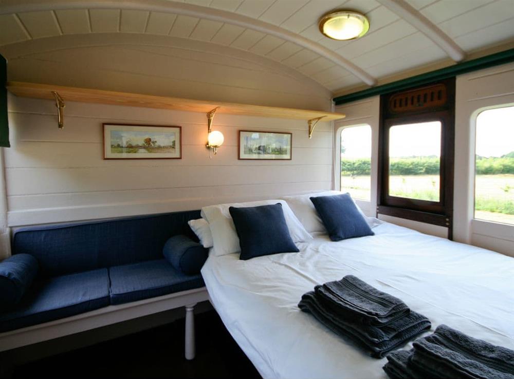 Double bedroom at Railway Carriage One in Stowmarket, Suffolk