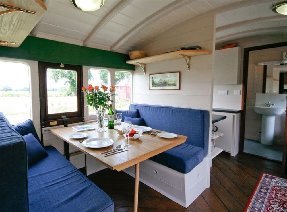 Open plan living/dining room/kitchen at Railway Carriage One in Stowmarket, Suffolk