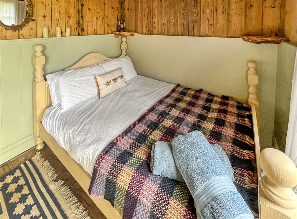 Double bedroom at Railway Carriage in Shadowhurst, near Ashford, Kent