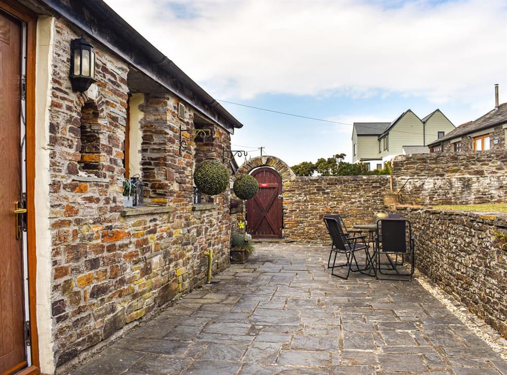 Patio at Railway Cottage in Camelford, Cornwall