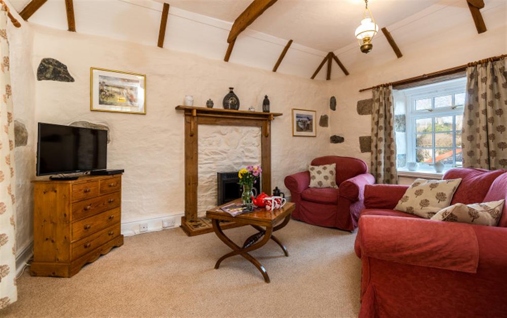 The cosy lounge still retains some of the original features. at Rainbow End in Porthallow